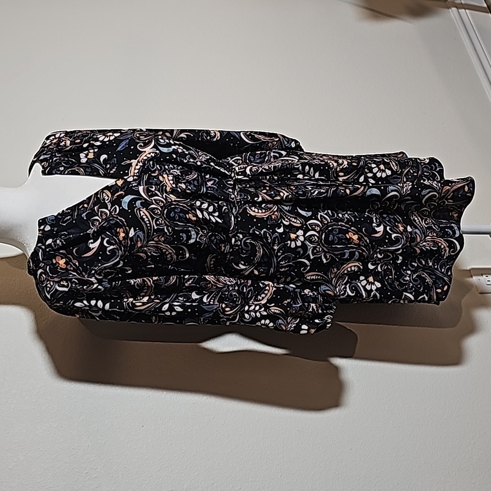 NWOT Vince‎ Camuto Paisley Print Shift Dress Longsleeve Tie Waist Pullover 4 - Picture 4 of 16